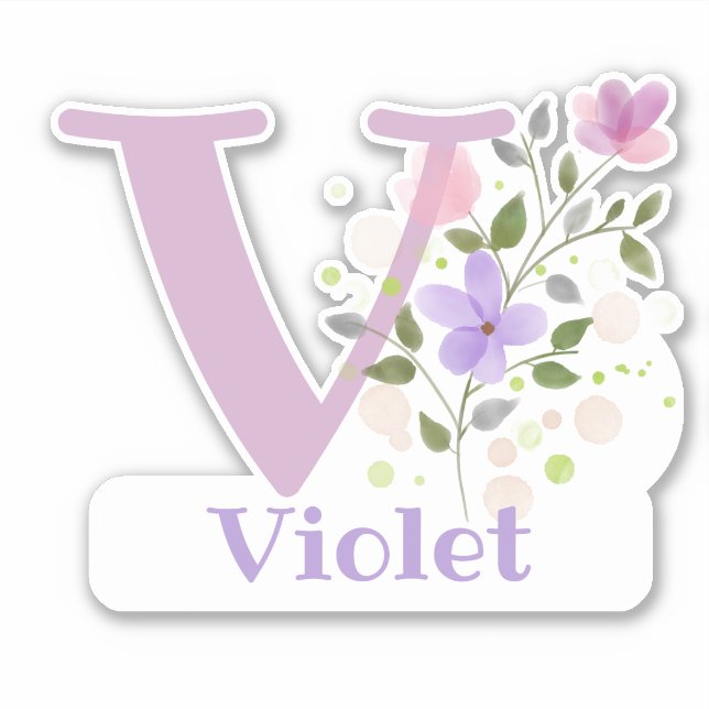 Namn Violetta med bokstaven V dekal utskuren (Framsida)
