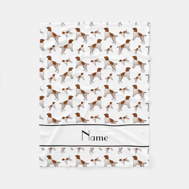 Namn, vitt hörselskadade hundar fleecefilt (Framsidan)