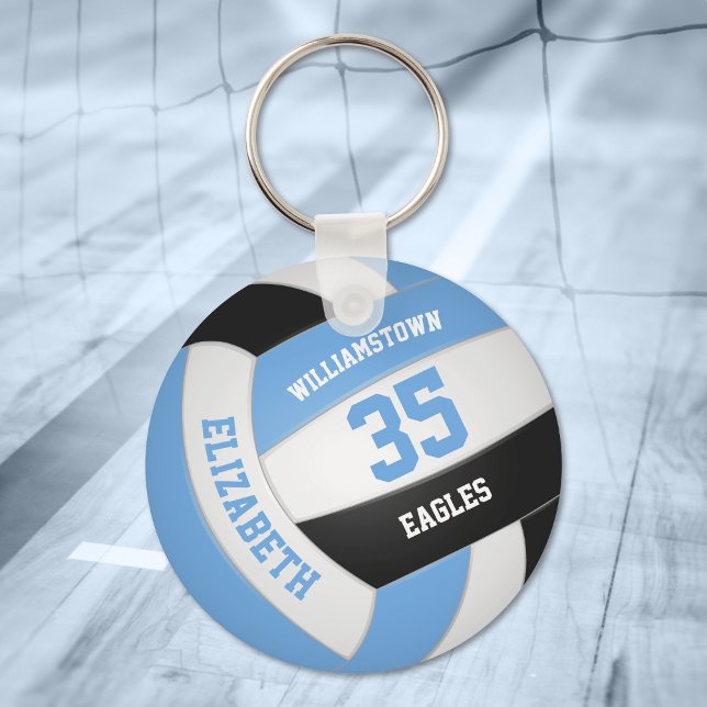 namn volleyball (blått svart personlig) nyckelring (Skapare uppladdad)
