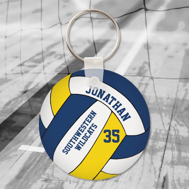 namn volleyball-laget för pojkar i blå gult nyckelring (Skapare uppladdad)