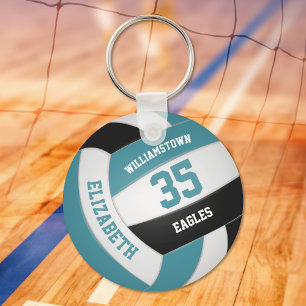 namn volleyball-lagret för svart personlig nyckelring