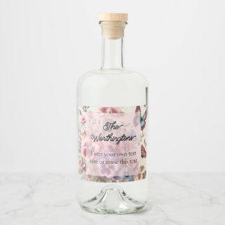 Namn Watercolor Vintage Pansies Flowers Pastels Pa Spritflaskor Etikett
