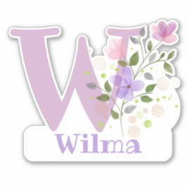 Namn Wilma med bokstaven W-klistermärke utskärning Klistermärken