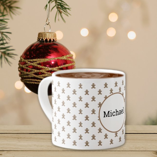 Namn, Winter Helgdagar Pepparkaksgubbe 6oz Espressomugg (Skapare uppladdad)