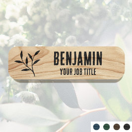 Namn Woodgrain Black-personalens ID för Rustic Emp Namnbricka