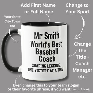 Namn, World Best Baseball Coach - Legends Mugg