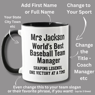 Namn, Worlds Best Baseball Team Manager - Legender Mugg