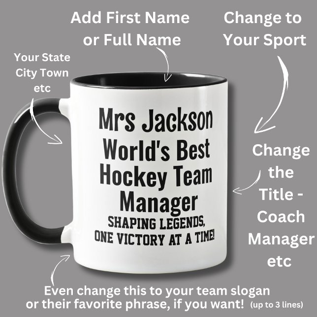 Namn, Worlds Best Hockey Team Manager Mugg (Skapare uppladdad)