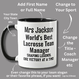 Namn, Worlds Best Lacrosse Team Manager Mugg