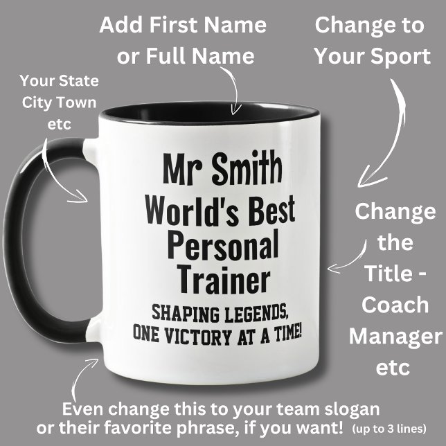 Namn, Worlds Best Personal Trainer Mugg (Skapare uppladdad)