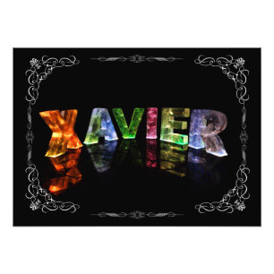 Namn Xavier - namn i ljus (fotografera), Fototryck