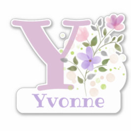 Namn Yvonne med bokstaven Y-klistermärke utskärnin Klistermärken