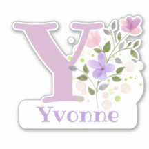 Namn Yvonne med Brev Y-stilmärket utskuren