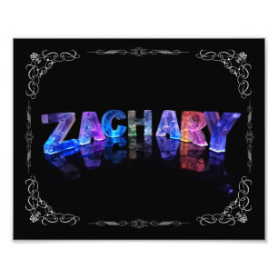 Namn Zachary - namn i ljus (fotografera), Fototryck