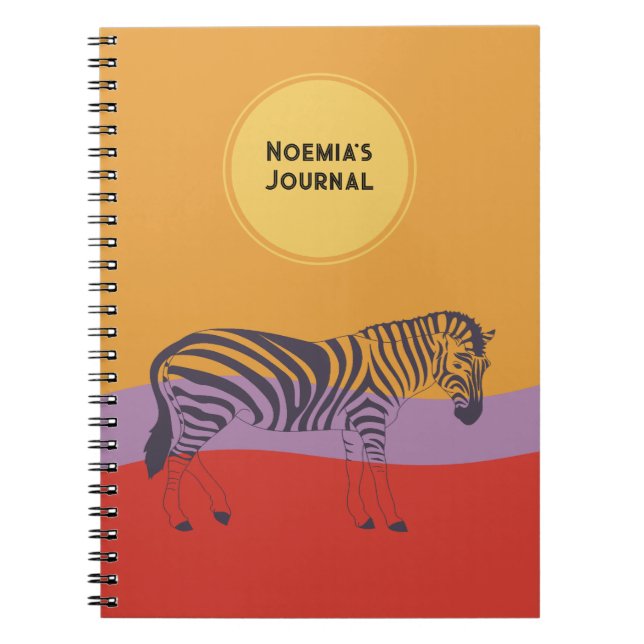 namnbeställd dagbok zebra modern färgrik journal anteckningsbok (Framsidan)