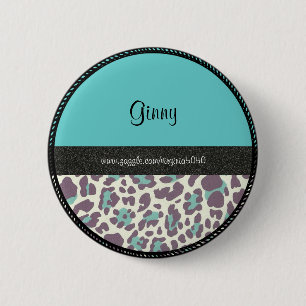 Namnbricka: Mallen Leopard Print Namn Knapp