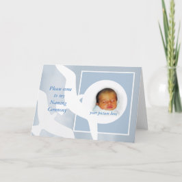 Namnceremoniinbjudan, anpassningsbar kort, fåglar. inbjudan