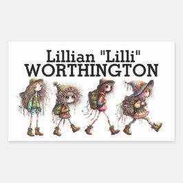 Namndekal Rektangulärt Klistermärke