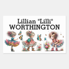 Namndekal Rektangulärt Klistermärke