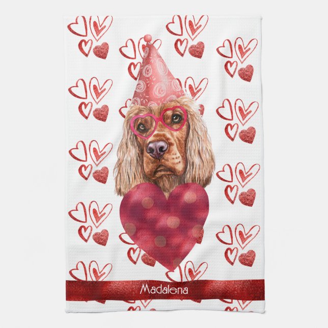 Namne Hund Älskare Alla Hjärtans Dag Present Cocke Kökshandduk (Vertikal)
