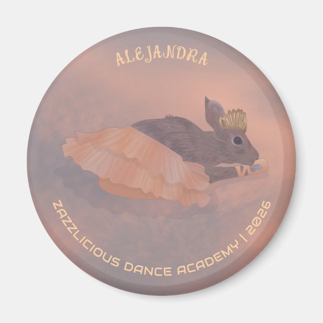 Namne Studio Bedårande Ballerina Kanin Magnet (Framsidan)