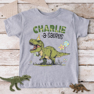 Namned-saurus TRex Dinosaur Anpassad Födelsedagsfe T Shirt