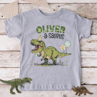 Namned Tyrannosaurus TRex Dinosaur Anpassad Barnka T Shirt