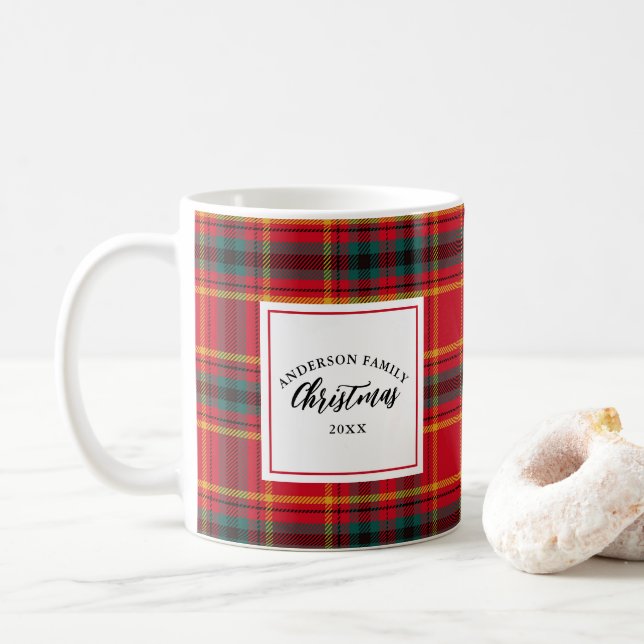 Namnen året om jul Tartan Play-familjen Kaffemugg (Med munk)