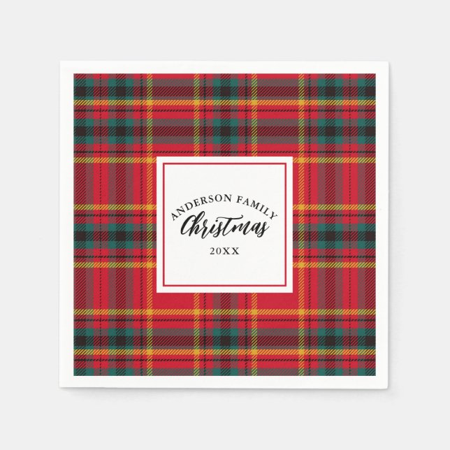 Namnen året om jul Tartan Play-familjen Pappersservett (Framsidan)