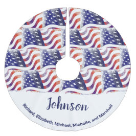 Namnen Flagga Patriotic Jul Julgransmatta Borstad Polyester