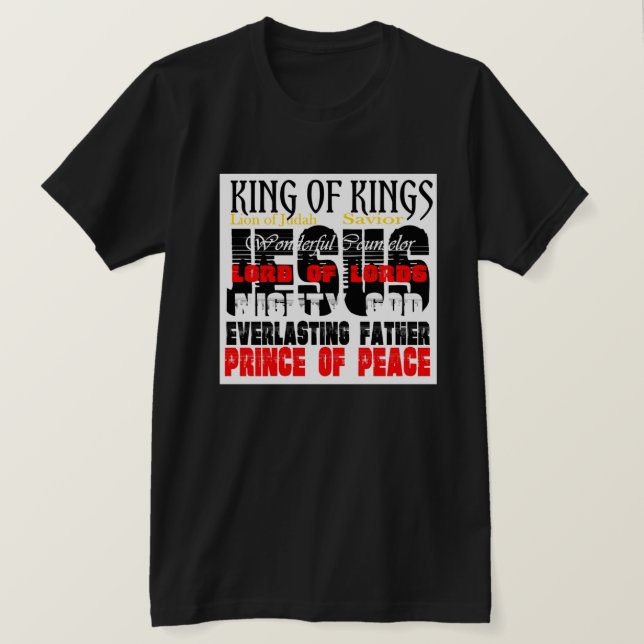 Namnen Jesus Isaiah 9:6 Christian T Shirt (Design framsida)