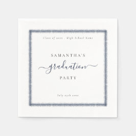 Namnen Studentfesten vid marinblå Glitter-Ram Pappersservett