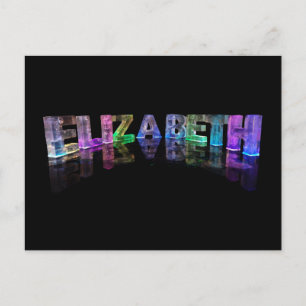 Namnet Elizabeth i 3D-ljus (Fotografi) Vykort