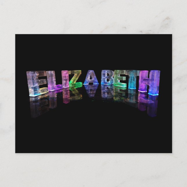 Namnet Elizabeth i 3D-ljus (Fotografi) Vykort (Framsida)
