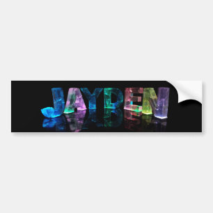 Namnet Jayden i 3D-ljus (Fotografi) Bildekal