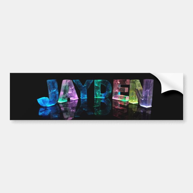 Namnet Jayden i 3D-ljus (Fotografi) Bildekal (Framsidan)