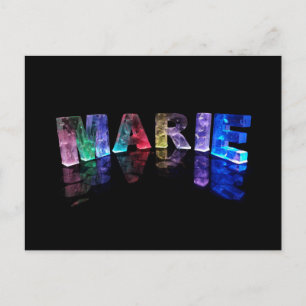 Namnet Marie i 3D-ljus (Fotografi) Vykort