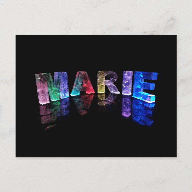 Namnet Marie i 3D-ljus (Fotografi) Vykort (Framsida)