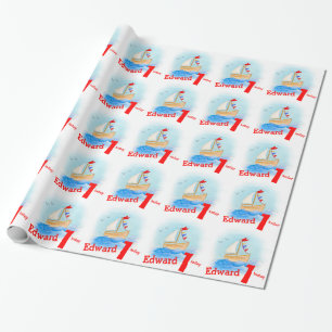 Namngav pojkar målade den 1st födelsedagsjalen f presentpapper