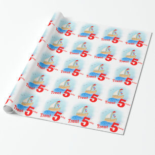 Namngav pojkar målade den 5th födelsedagsjalen f presentpapper