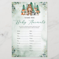 Namnge baby djur spel skog grönska