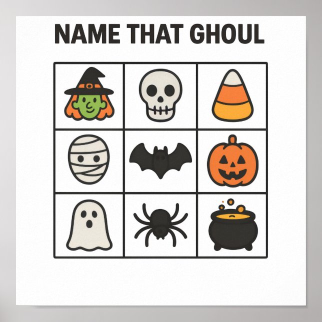 Namnge den där människoätande Halloween-bingobrick Poster (Framsidan)