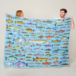 Namnge Den Fisken Sport Fiske Fiskare Fleecefilt