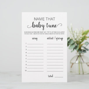 Namnge det bebissång spel Baby Shower partyspel