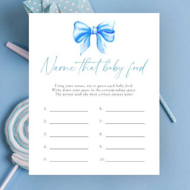 Namnge det där barnmatsspel för baby shower - blå  (Skapare uppladdad)