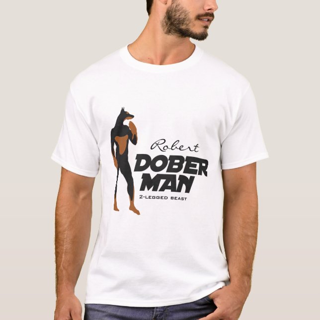 Namnge din DoberManSuperheroT-tröja T Shirt (Framsida)