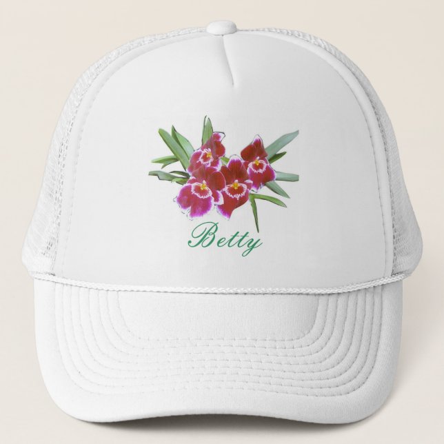 Namnge din Orchidsprejhatt Truckerkeps (Framsida)