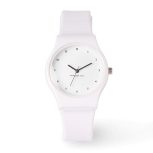 Namnge din sportiga vit armbandsur