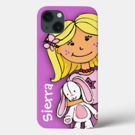Namnge liten flicka blond gullig rosa lila