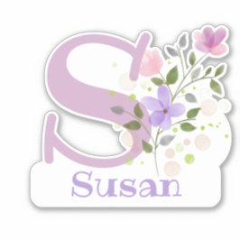 Namnge Susan med S-klistermärkesutskärning Klistermärken